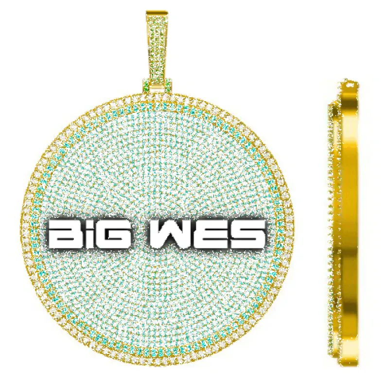 CUSTOM LETTER NECKLACE 3D BIG DISC sold by The GUU Shop