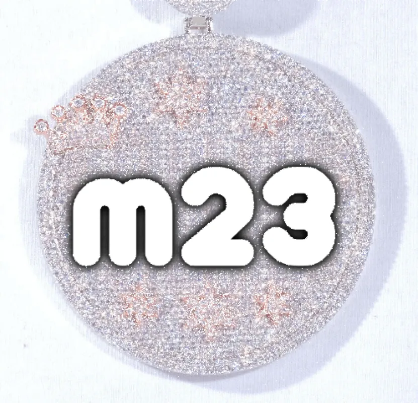 CUSTOM LETTER NECKLACE 3D BIG CROWN DISC sold by The GUU Shop