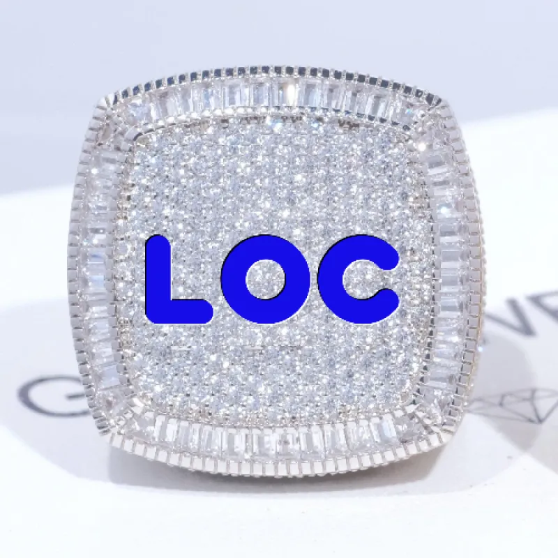 CUSTOM LETTER 3D ICED RING sold by The GUU Shop