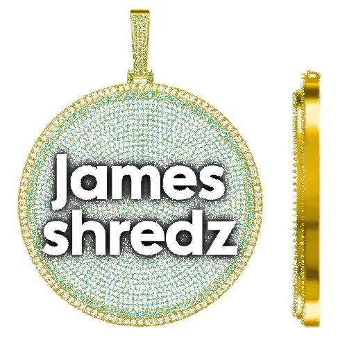 CUSTOM LETTER NECKLACE 3D BIG DISC sold by The GUU Shop