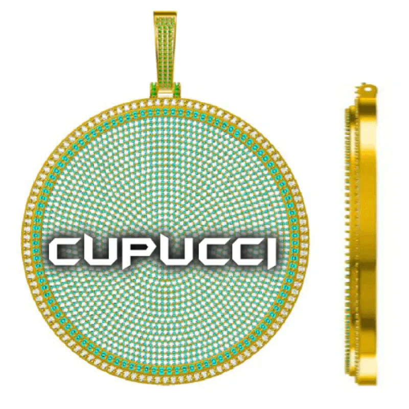 CUSTOM LETTER NECKLACE 3D BIG DISC sold by The GUU Shop