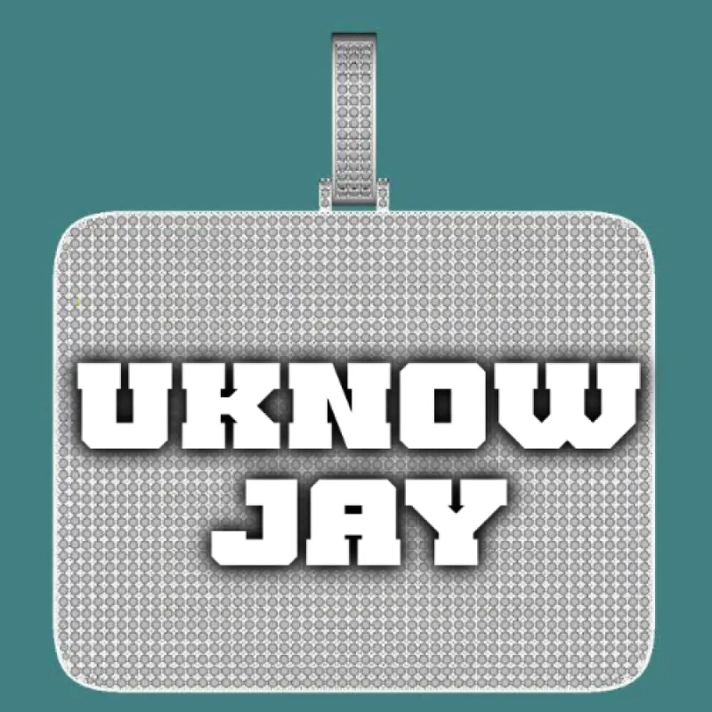 CUSTOM LETTER NECKLACE 3D BIG SQUARE sold by The GUU Shop