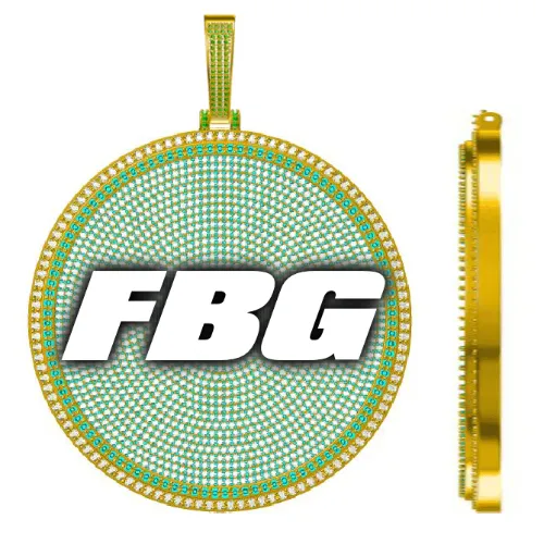 CUSTOM LETTER NECKLACE 3D BIG DISC sold by The GUU Shop