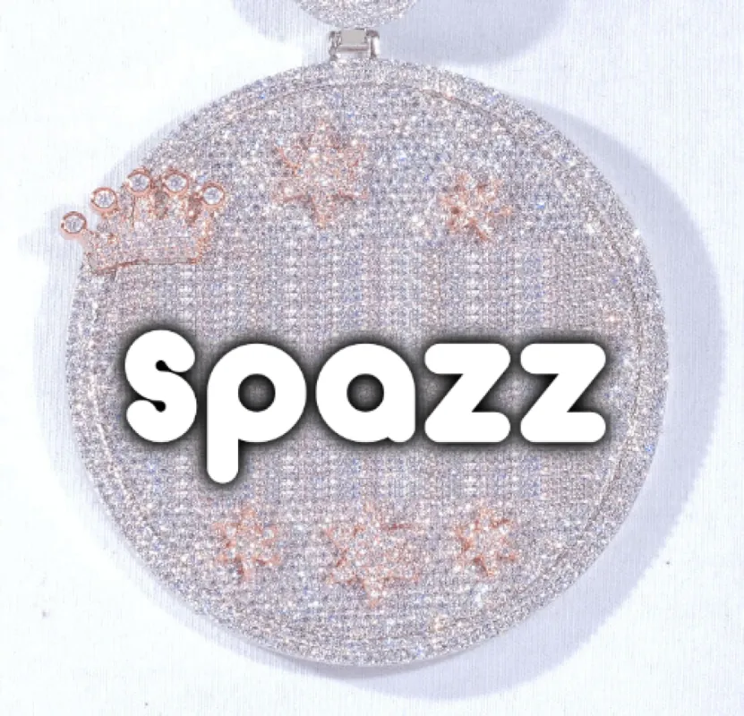 CUSTOM LETTER NECKLACE 3D BIG CROWN DISC sold by The GUU Shop