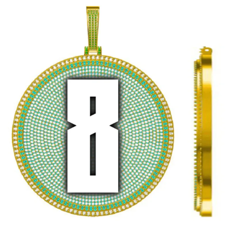 CUSTOM LETTER NECKLACE 3D BIG DISC sold by The GUU Shop