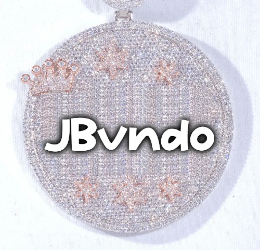 CUSTOM LETTER NECKLACE 3D BIG CROWN DISC sold by The GUU Shop