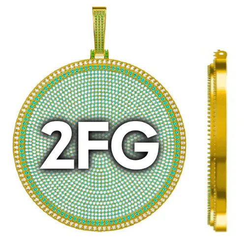 CUSTOM LETTER NECKLACE 3D BIG DISC sold by The GUU Shop