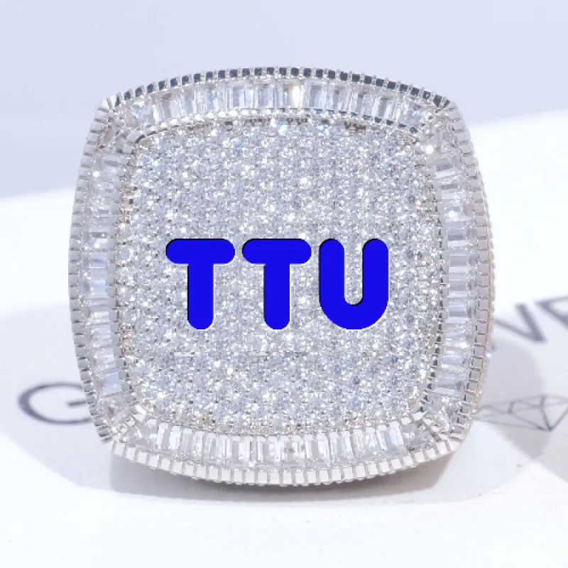 CUSTOM LETTER 3D ICED RING sold by The GUU Shop