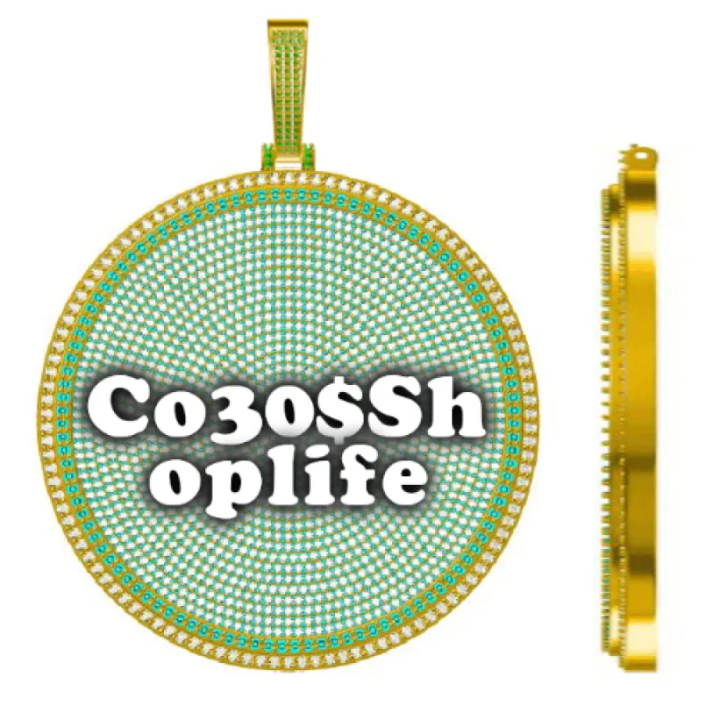 CUSTOM LETTER NECKLACE 3D BIG DISC sold by The GUU Shop