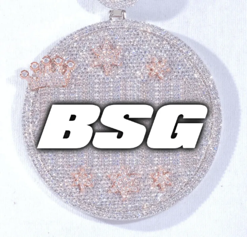 CUSTOM LETTER NECKLACE 3D BIG CROWN DISC sold by The GUU Shop