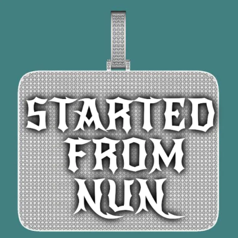 CUSTOM LETTER NECKLACE 3D BIG SQUARE sold by The GUU Shop