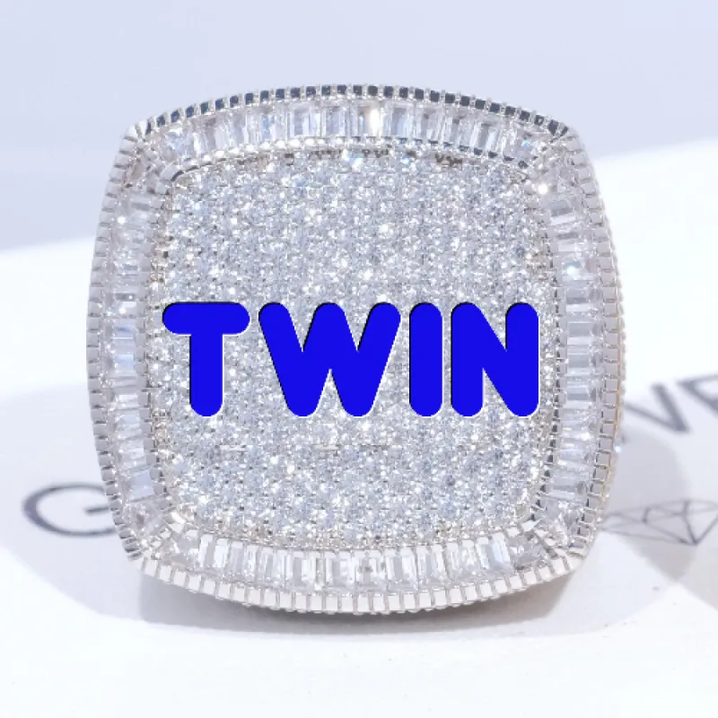 CUSTOM LETTER 3D ICED RING sold by The GUU Shop