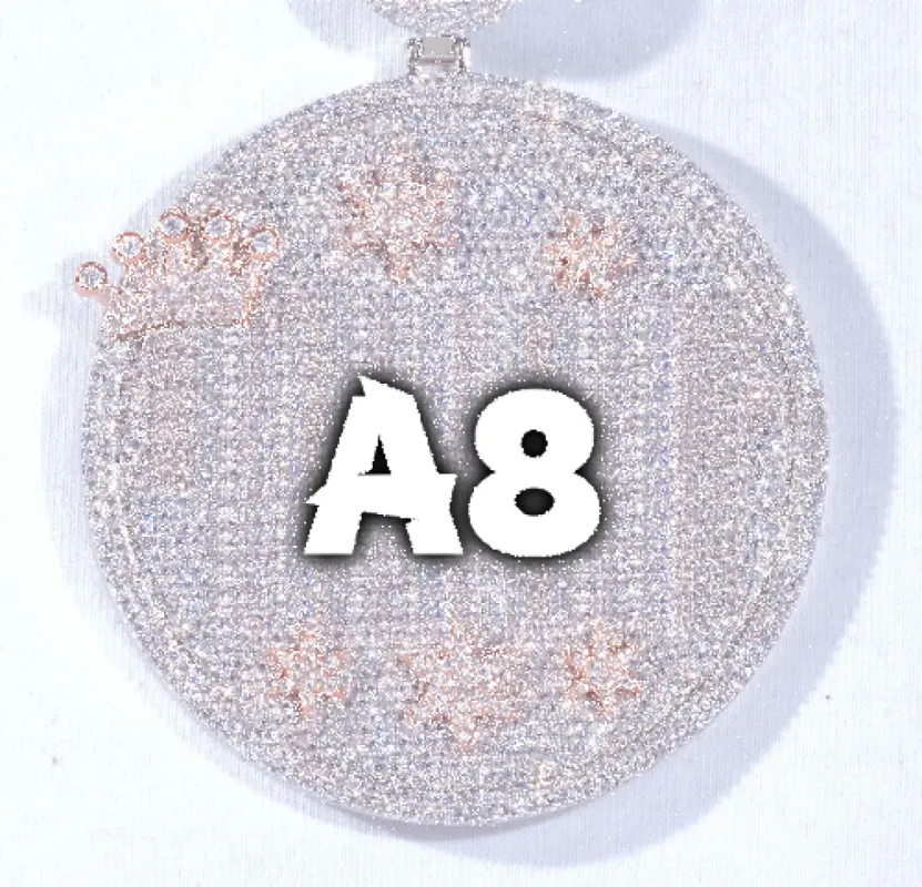 CUSTOM LETTER NECKLACE 3D BIG CROWN DISC sold by The GUU Shop