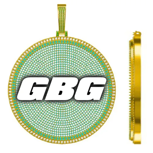 CUSTOM LETTER NECKLACE 3D BIG DISC sold by The GUU Shop