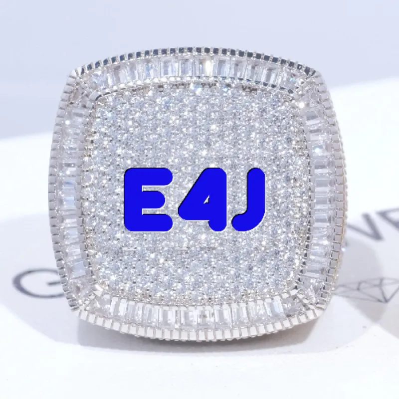 CUSTOM LETTER 3D ICED RING sold by The GUU Shop