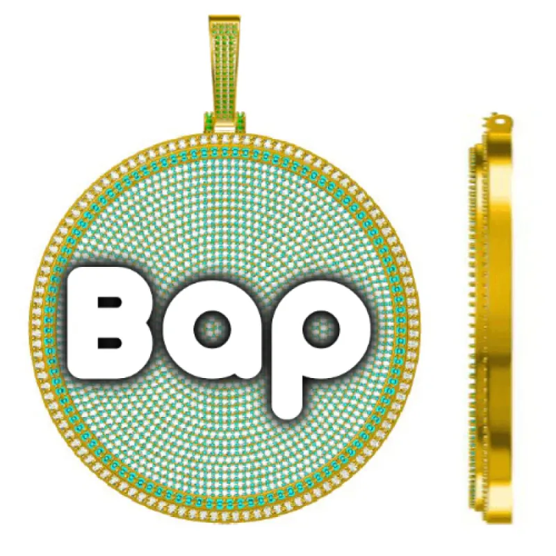 CUSTOM LETTER NECKLACE 3D BIG DISC sold by The GUU Shop