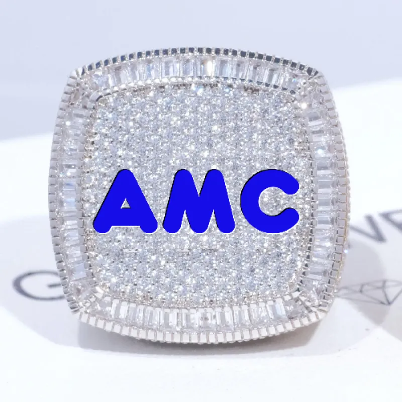 CUSTOM LETTER 3D ICED RING sold by The GUU Shop