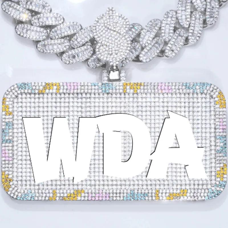 CUSTOM LETTER NECKLACE 3D COLORFUL SQUARE sold by The GUU Shop