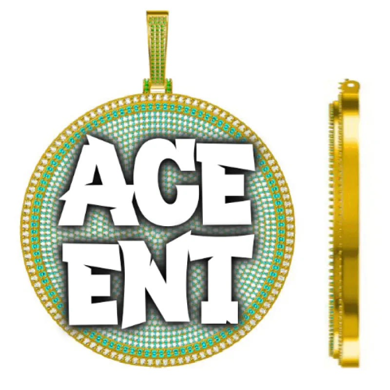 CUSTOM LETTER NECKLACE 3D BIG DISC sold by The GUU Shop