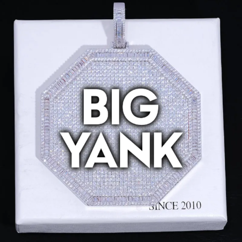 CUSTOM LETTER NECKLACE 3D BIG OCTAGON sold by The GUU Shop