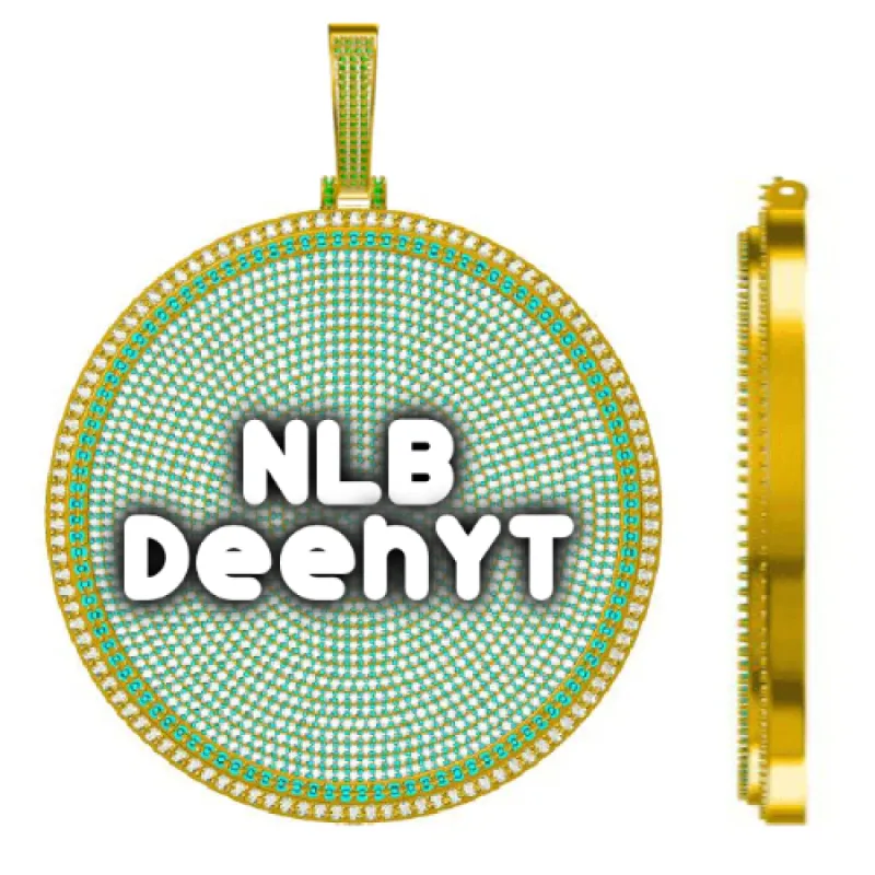 CUSTOM LETTER NECKLACE 3D BIG DISC sold by The GUU Shop