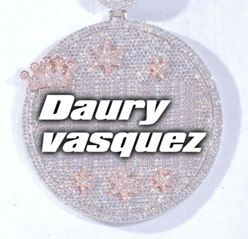 CUSTOM LETTER NECKLACE 3D BIG CROWN DISC made by The GUU Shop