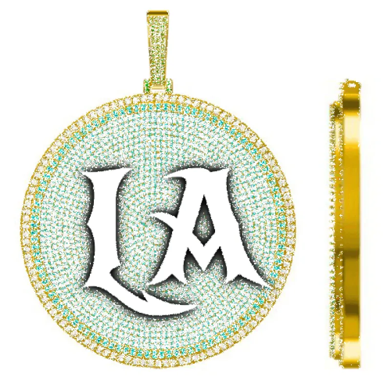 CUSTOM LETTER NECKLACE 3D BIG DISC sold by The GUU Shop