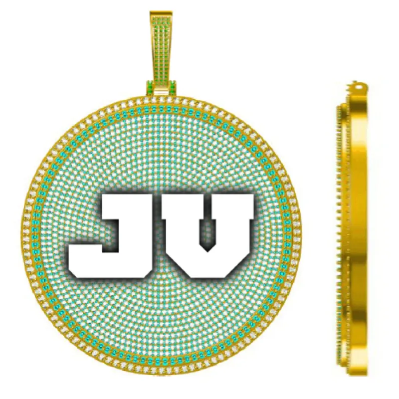 CUSTOM LETTER NECKLACE 3D BIG DISC sold by The GUU Shop