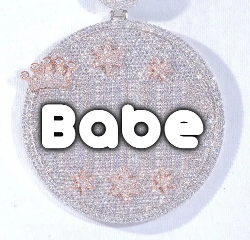 CUSTOM LETTER NECKLACE 3D BIG CROWN DISC sold by The GUU Shop