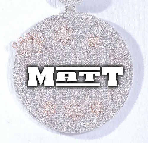 CUSTOM LETTER NECKLACE 3D BIG CROWN DISC sold by The GUU Shop