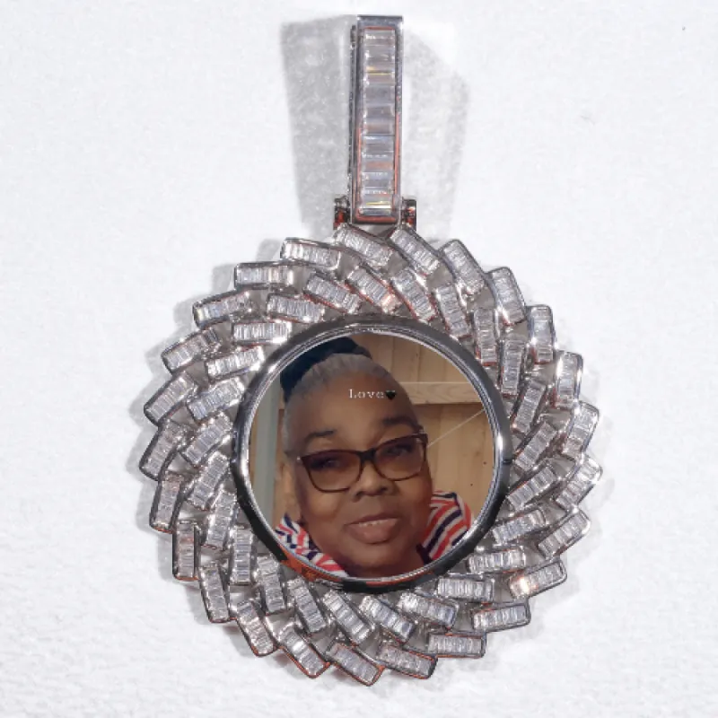 Large 3D Baguette Custom Picture Pendant sold by The GUU Shop