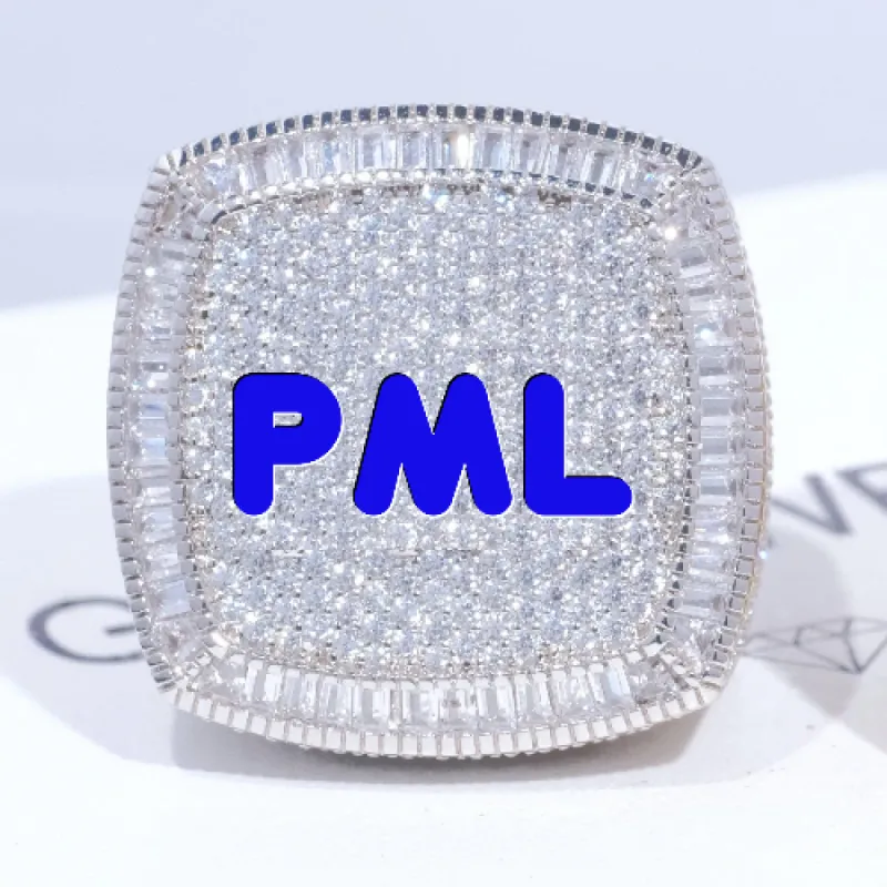 CUSTOM LETTER 3D ICED RING sold by The GUU Shop