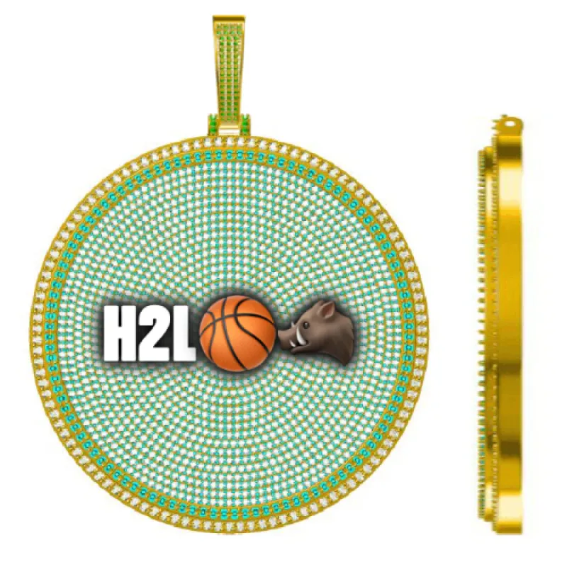 CUSTOM LETTER NECKLACE 3D BIG DISC sold by The GUU Shop