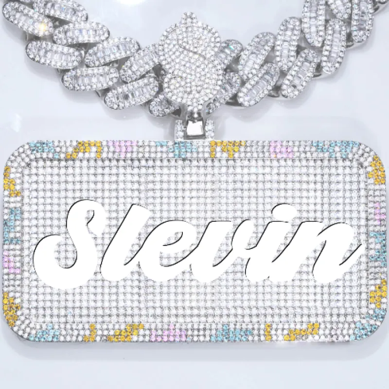 CUSTOM LETTER NECKLACE 3D COLORFUL SQUARE sold by The GUU Shop