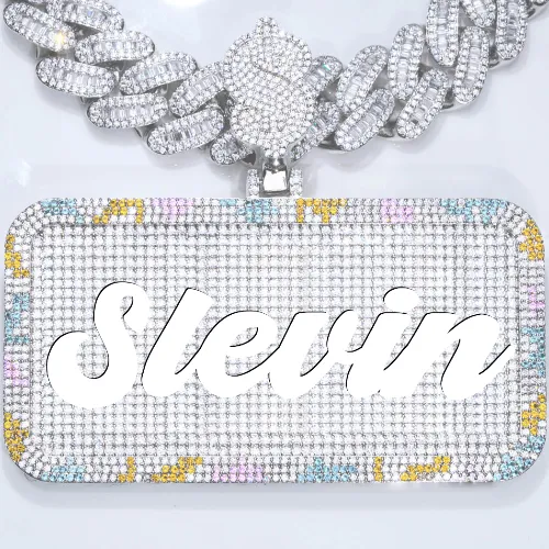 CUSTOM LETTER NECKLACE 3D COLORFUL SQUARE sold by The GUU Shop