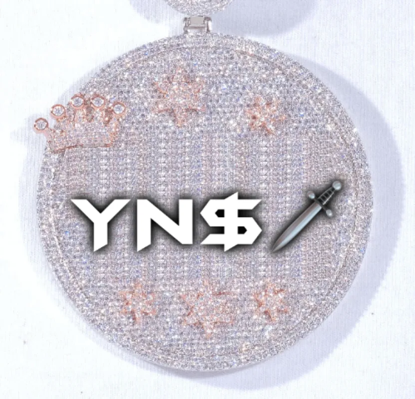 CUSTOM LETTER NECKLACE 3D BIG CROWN DISC made by The GUU Shop