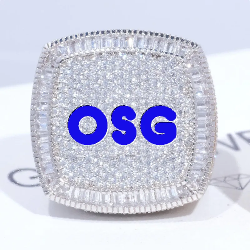 CUSTOM LETTER 3D ICED RING sold by The GUU Shop