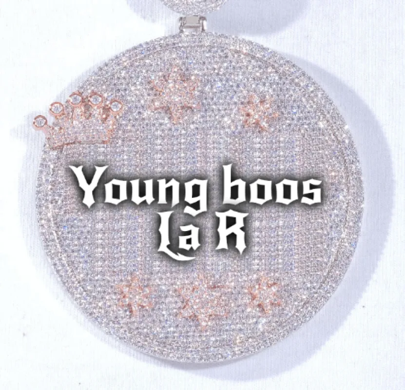 CUSTOM LETTER NECKLACE 3D BIG CROWN DISC sold by The GUU Shop