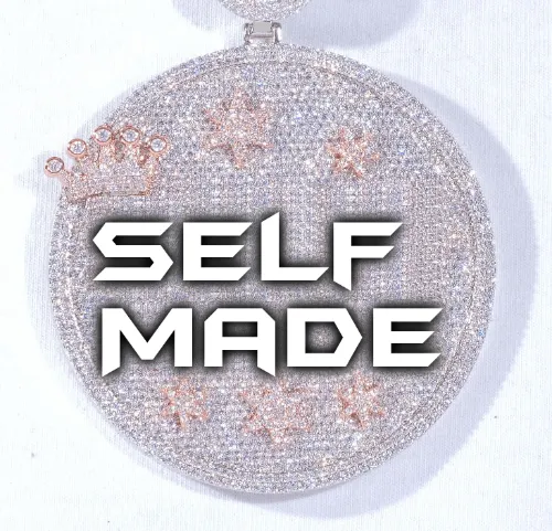 CUSTOM LETTER NECKLACE 3D BIG CROWN DISC sold by The GUU Shop