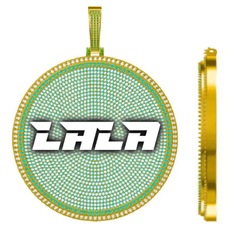 CUSTOM LETTER NECKLACE 3D BIG DISC sold by The GUU Shop