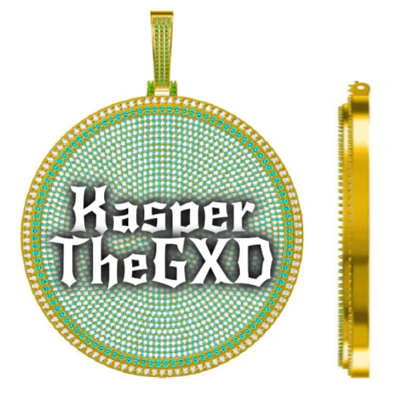 CUSTOM LETTER NECKLACE 3D BIG DISC made by The GUU Shop