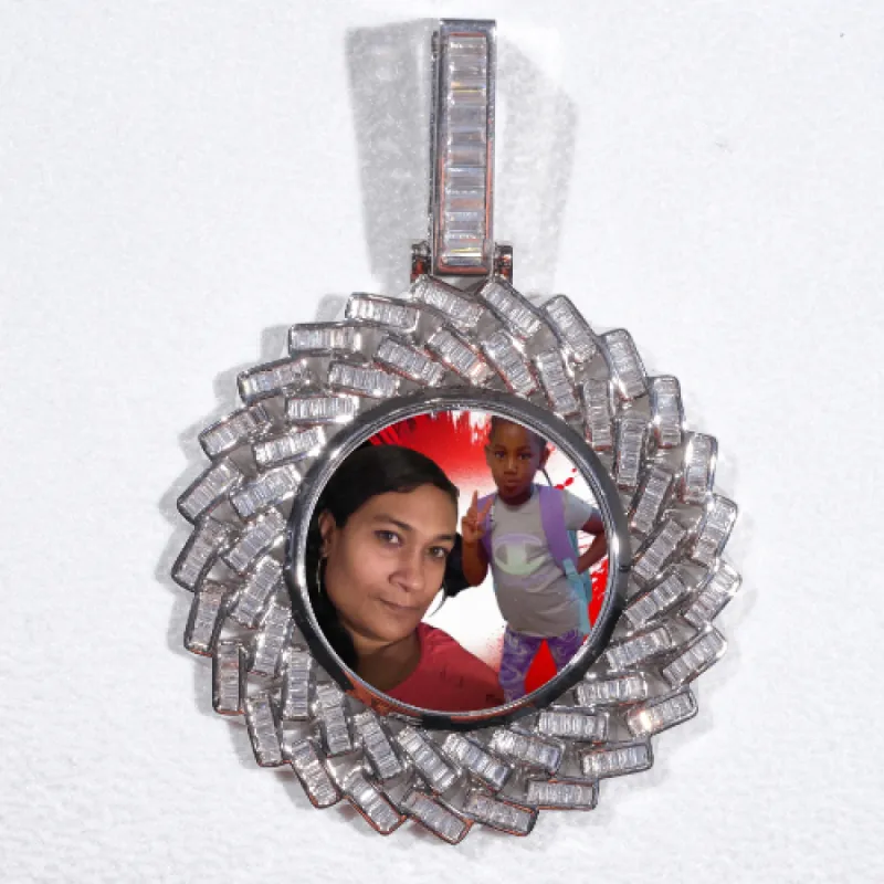 Large 3D Baguette Custom Picture Pendant sold by The GUU Shop