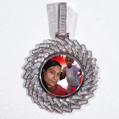 Large 3D Baguette Custom Picture Pendant sold by The GUU Shop