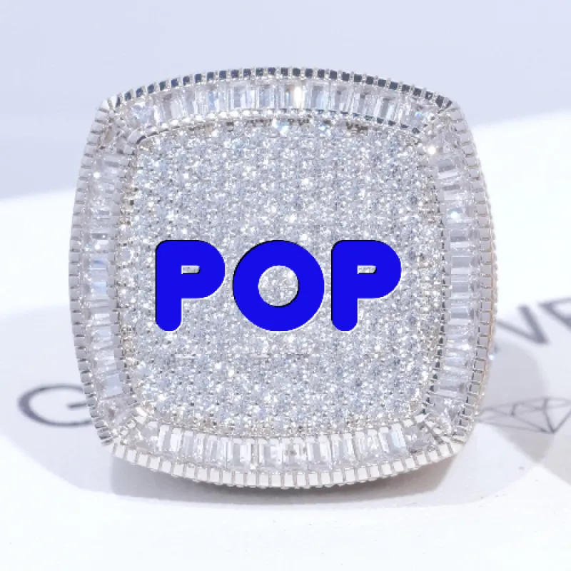 CUSTOM LETTER 3D ICED RING sold by The GUU Shop