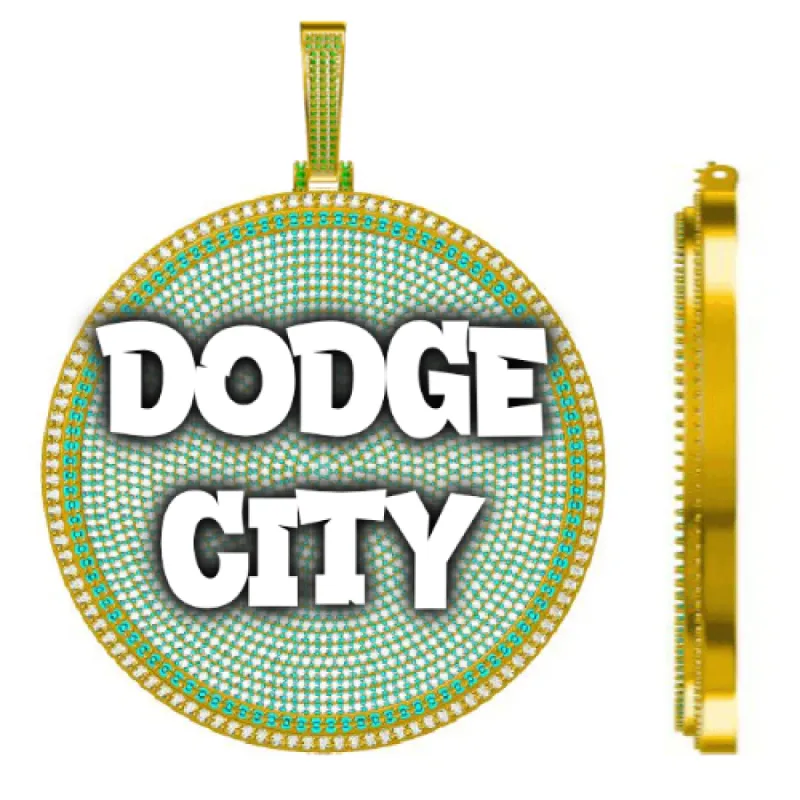 CUSTOM LETTER NECKLACE 3D BIG DISC sold by The GUU Shop