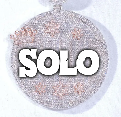 CUSTOM LETTER NECKLACE 3D BIG CROWN DISC sold by The GUU Shop