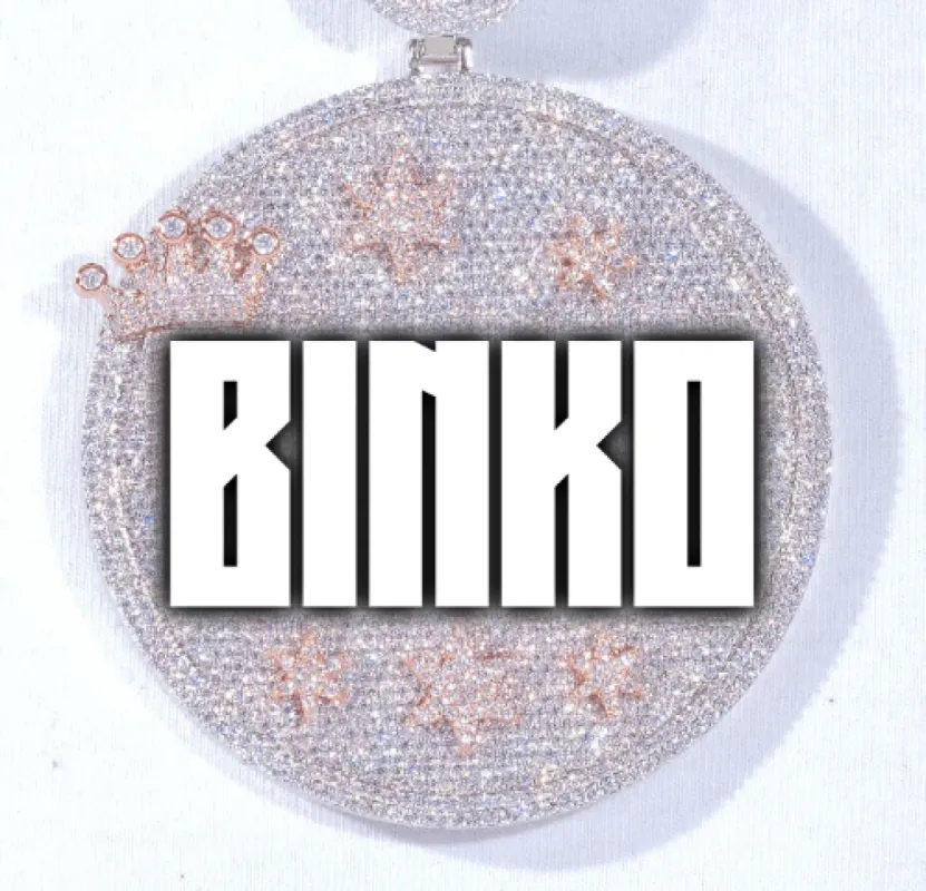 CUSTOM LETTER NECKLACE 3D BIG CROWN DISC sold by The GUU Shop