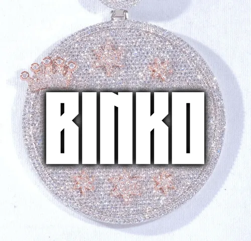 CUSTOM LETTER NECKLACE 3D BIG CROWN DISC sold by The GUU Shop