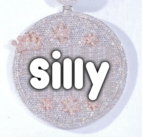 CUSTOM LETTER NECKLACE 3D BIG CROWN DISC sold by The GUU Shop