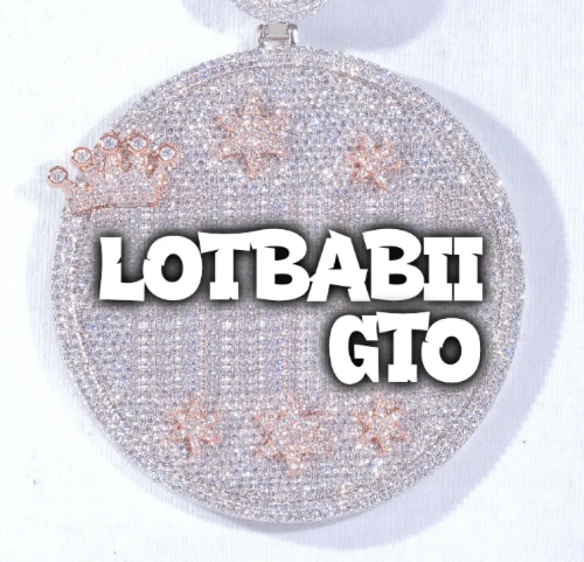 CUSTOM LETTER NECKLACE 3D BIG CROWN DISC sold by The GUU Shop